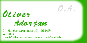 oliver adorjan business card